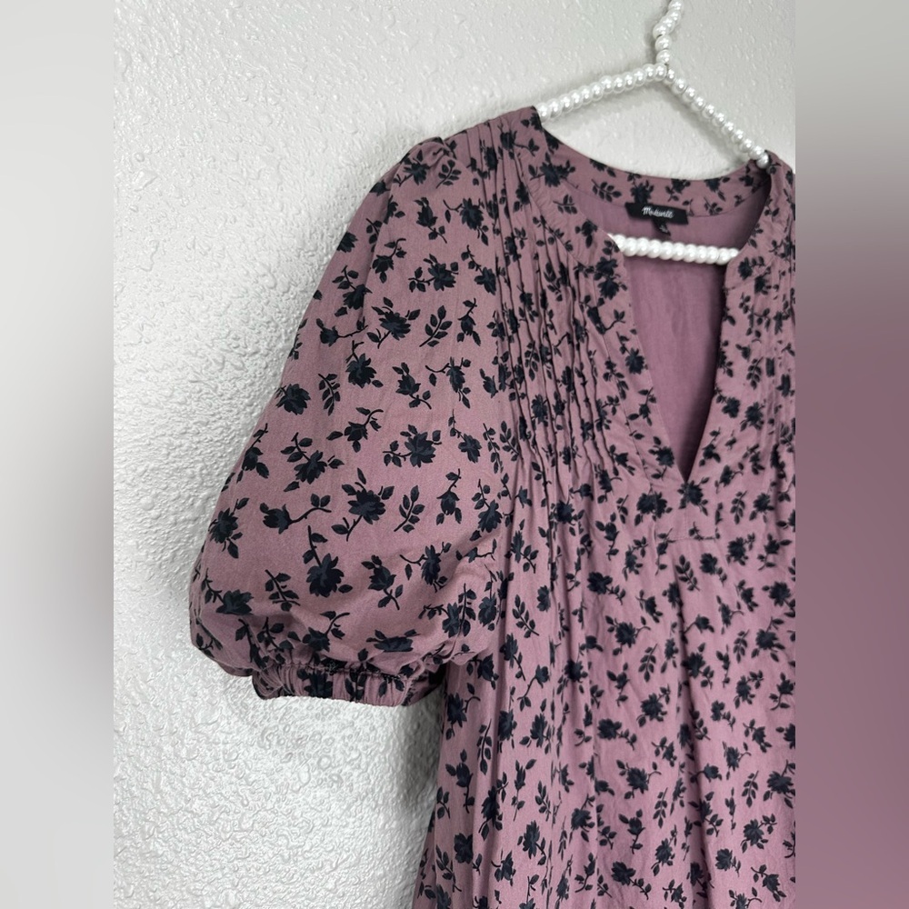 Madewell Tillie Puff-Sleeve Mini Dress in Shadow Blooms Size M-L - Picture 5 of 12